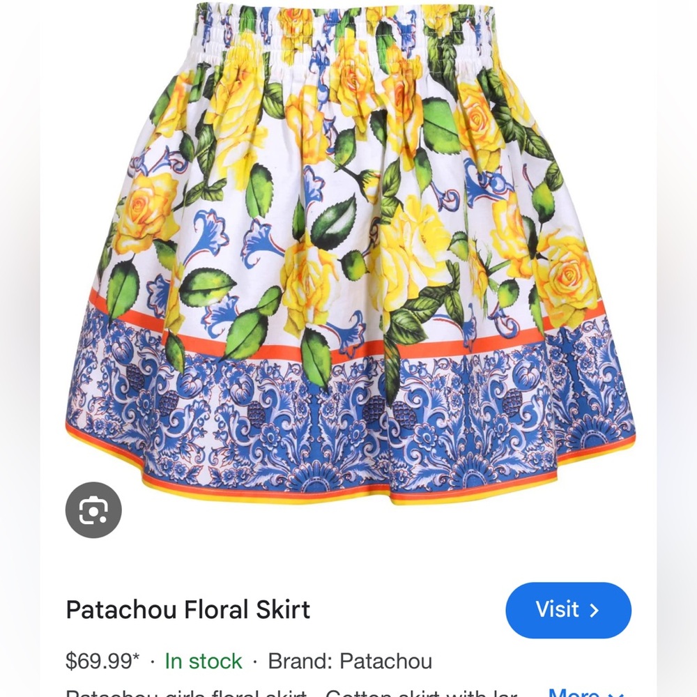 NWT patachou floral skirt size 4y
